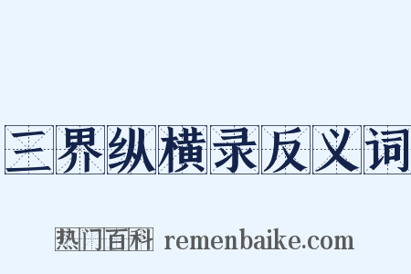 三界纵横录反义词是什么意思的图片